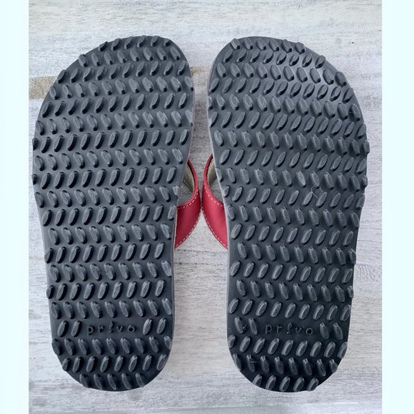 Clarks Privo Leather Flip Flops Sandals in a Coral Mix colour - Picture 5 of 5